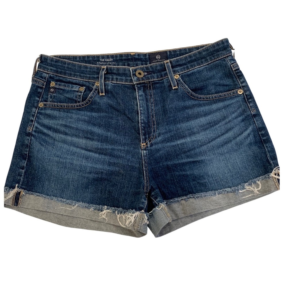 AG Adriano Goldschmied The Hailey 31 Denim Coastal Distressed Shorts Womens